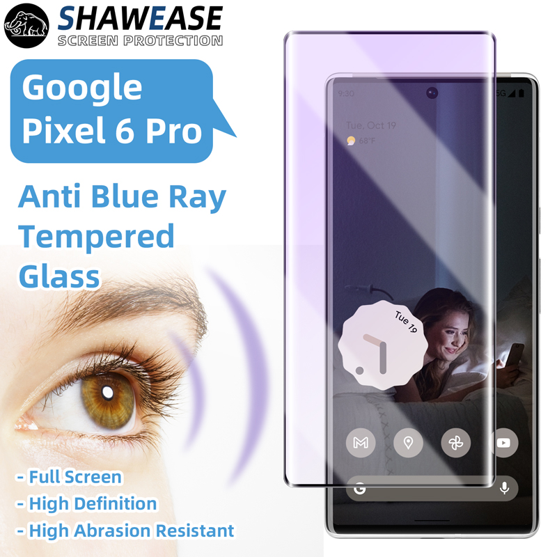 抗藍光鋼化玻璃屏幕保護膜適用於 google-pixel-6-pro